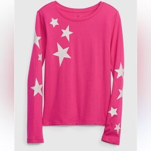 🆕 GAP Girls 100% Organic Cotton Graphic Long-Sleeve T-Shirt